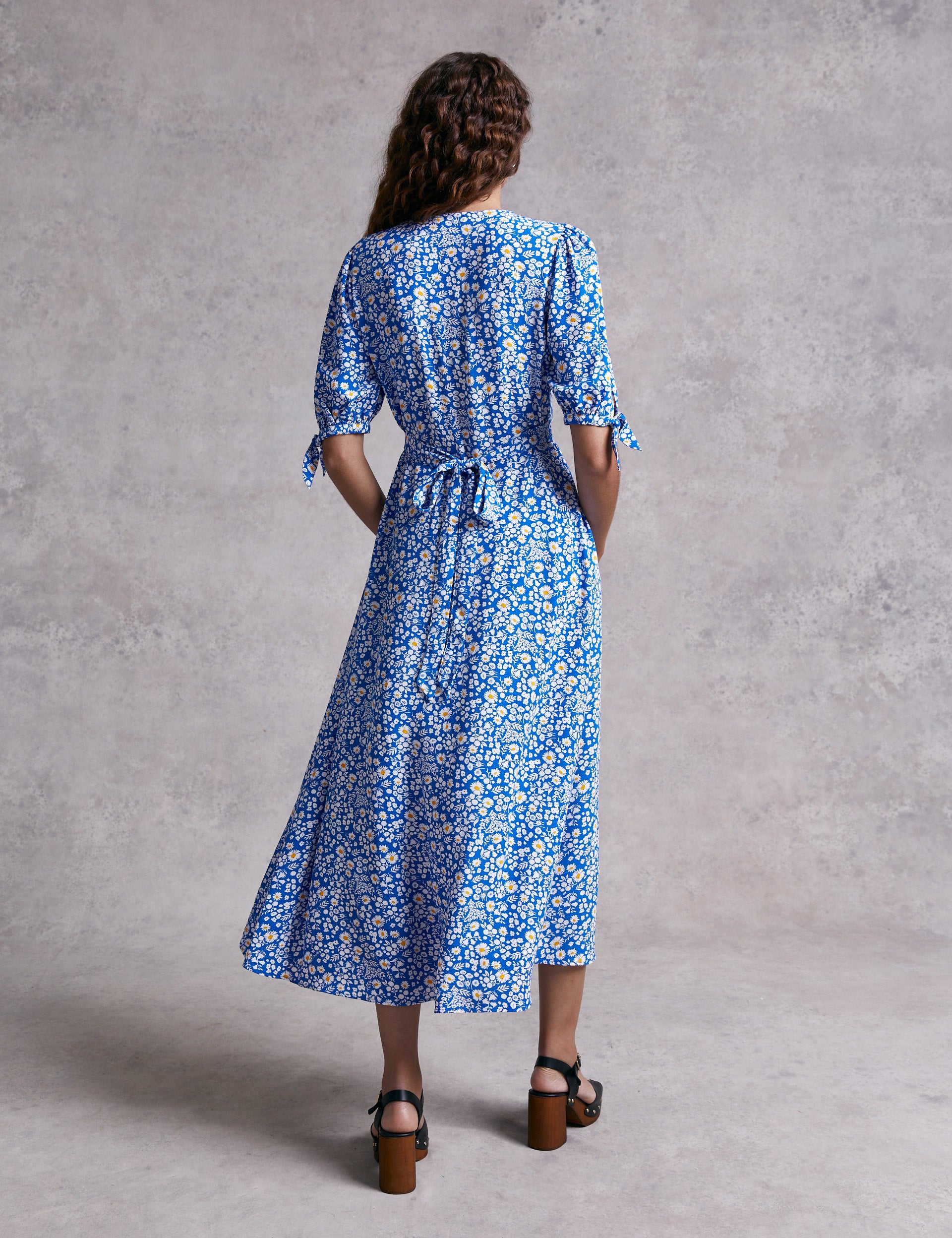 M&S X Ghost Floral Shirred Waist Midi Dress