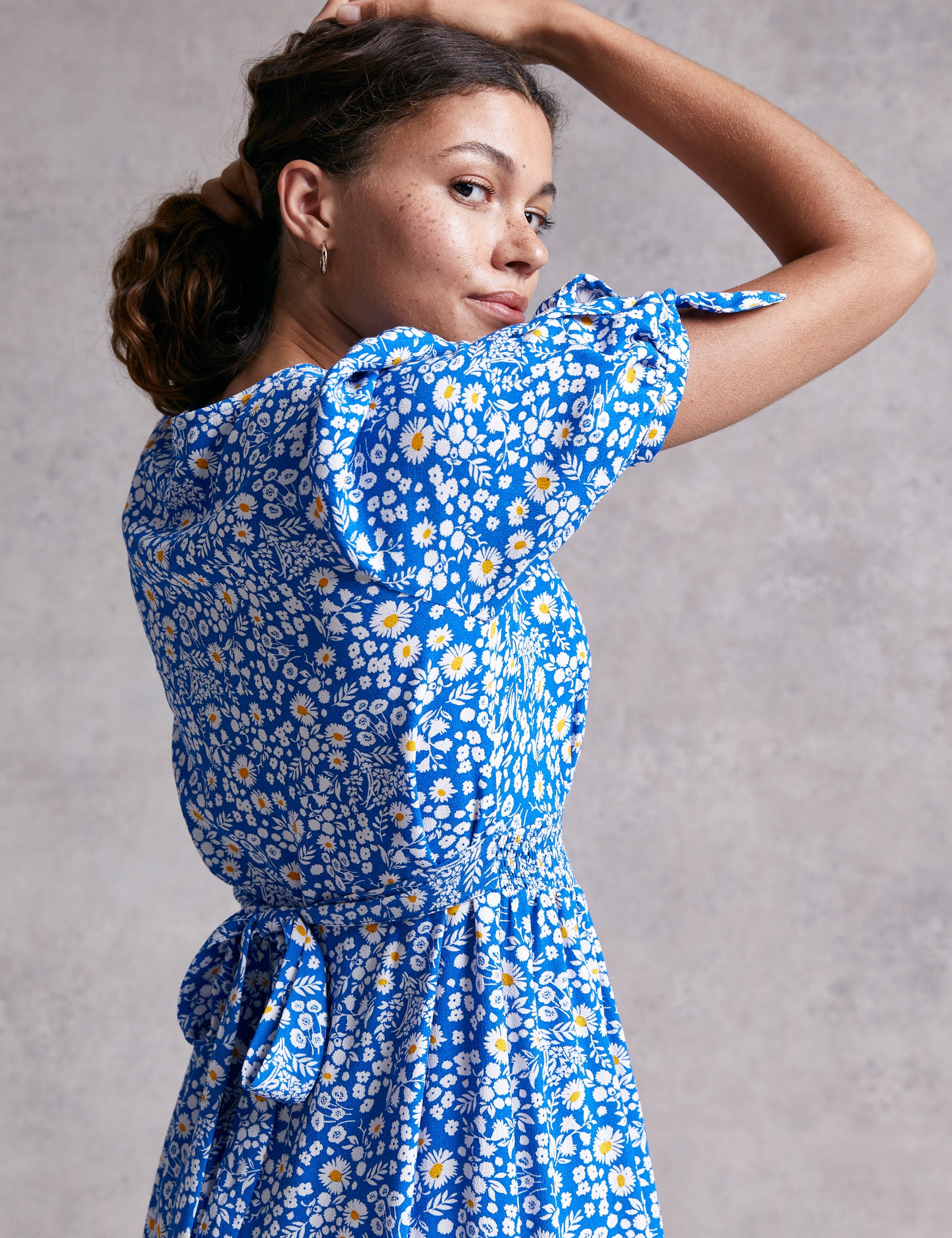 M&S X Ghost Floral Shirred Waist Midi Dress