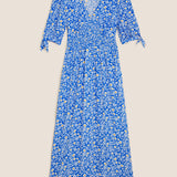 M&S X Ghost Floral Shirred Waist Midi Dress