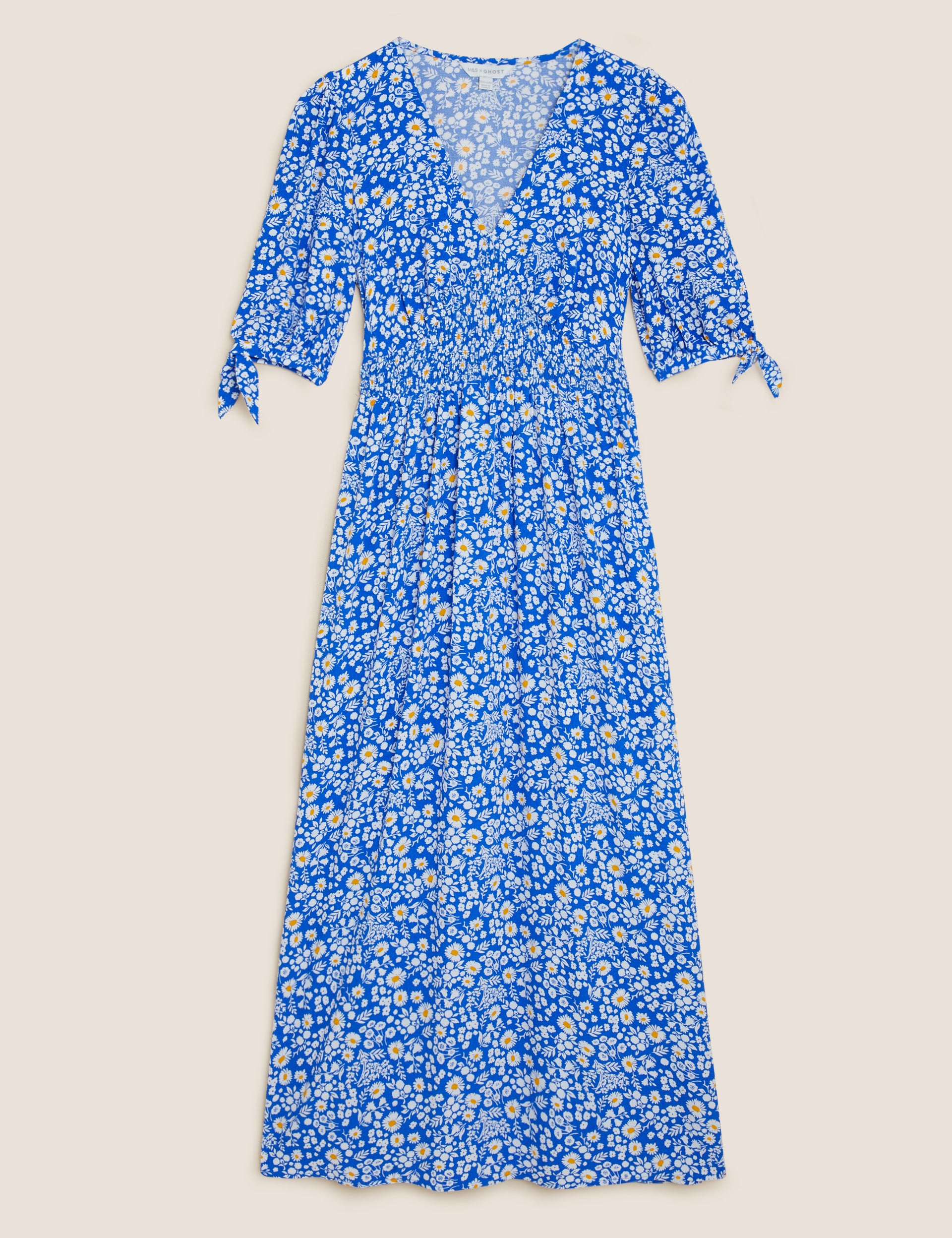 M&S X Ghost Floral Shirred Waist Midi Dress