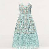 Self-Portrait Azaelea Lace Midi Dress in Mint