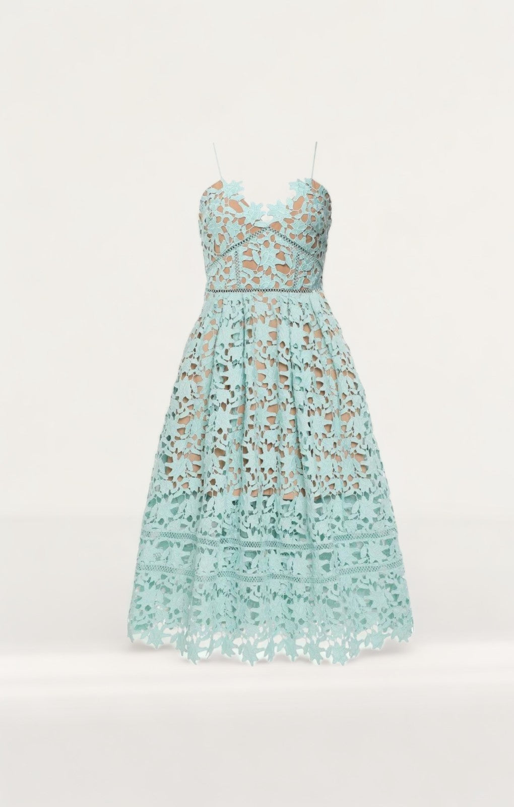 Self-Portrait Azaelea Lace Midi Dress in Mint