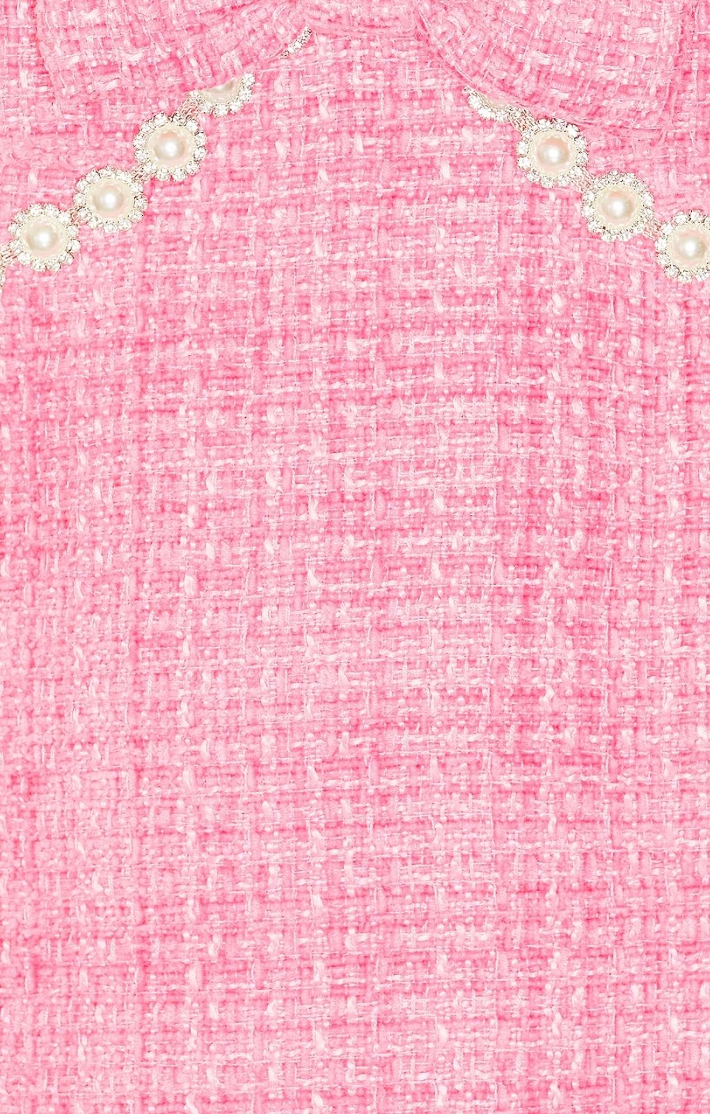 Self-Portrait Boucle V-Neck Mini Dress in Pink