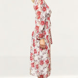 Seven Wonders Berry Floral Florence Wrap Midi Dress