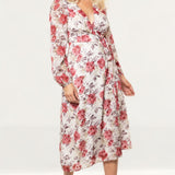 Seven Wonders Berry Floral Florence Wrap Midi Dress