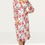 Seven Wonders Berry Floral Florence Wrap Midi Dress