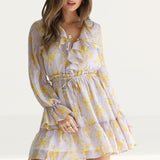 Seven Wonders Long Sleeved Lilac Print Dress