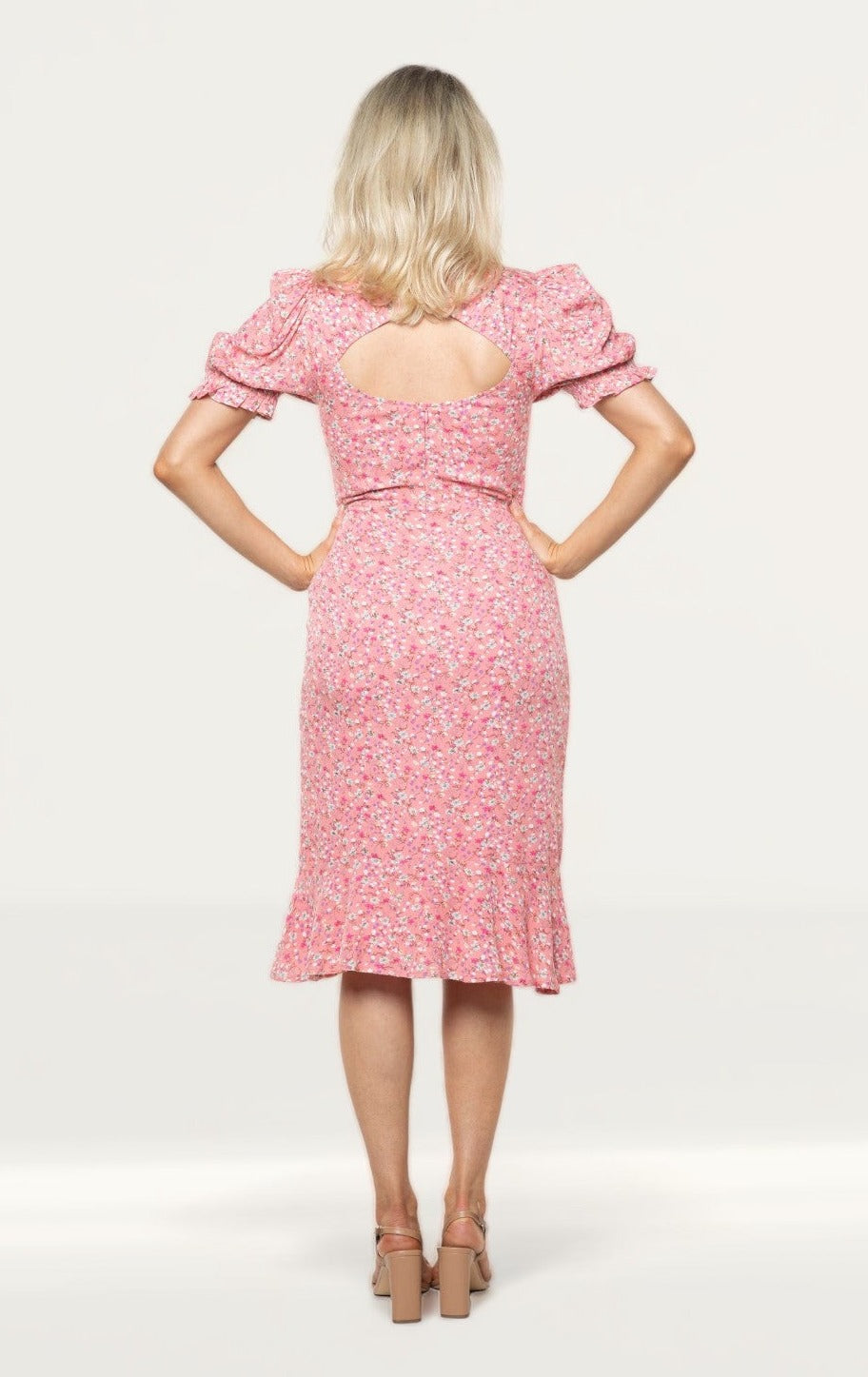 Seven Wonders Pink Floral Samantha Midi Dress