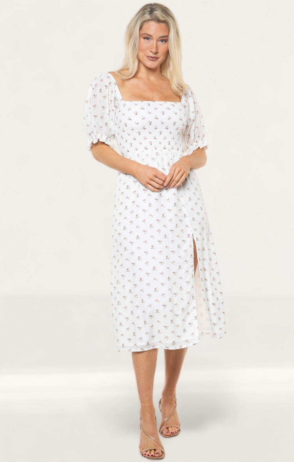 Seven Wonders White Floral Yennifer Midi Dress