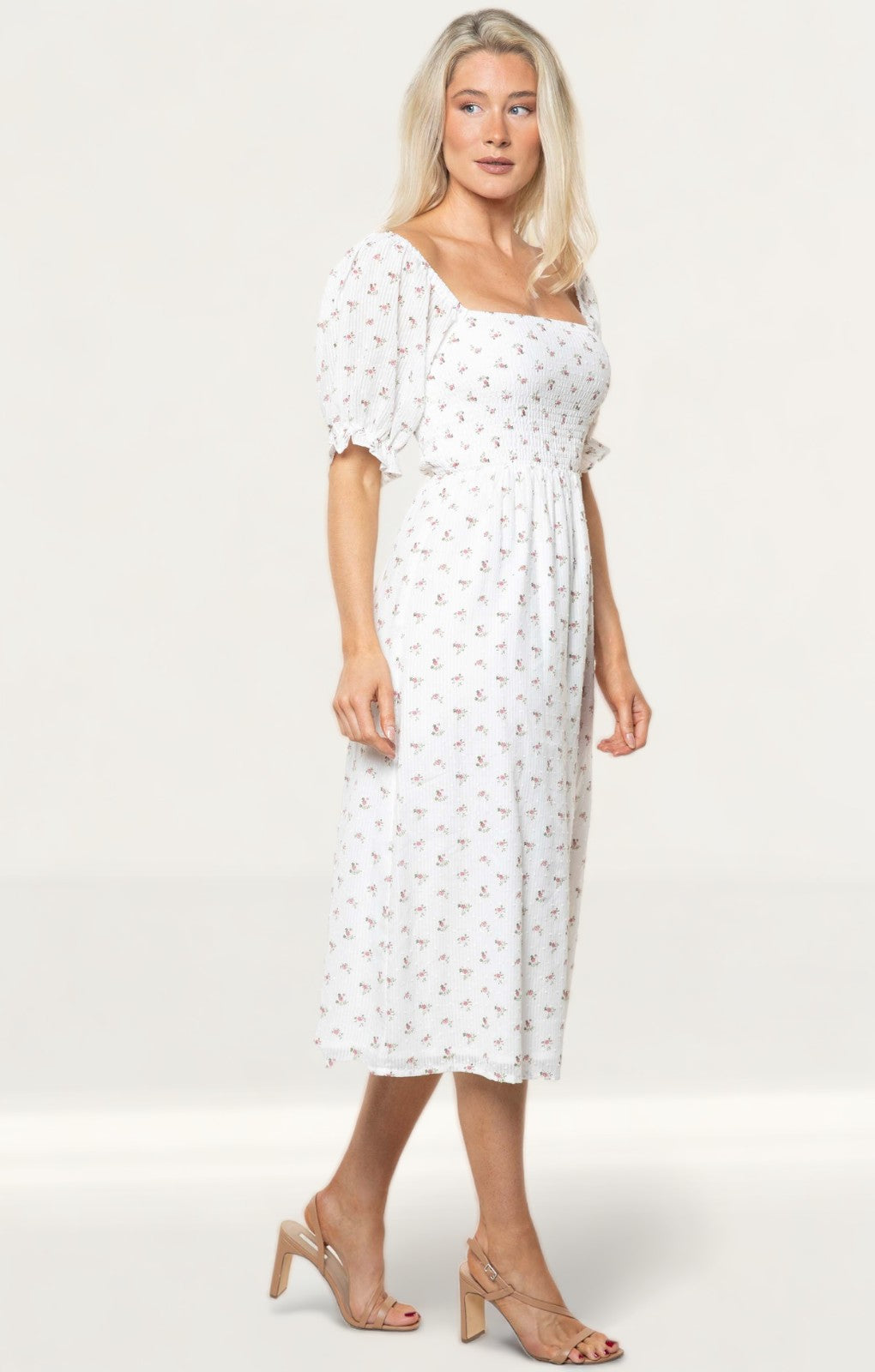 Seven Wonders White Floral Yennifer Midi Dress