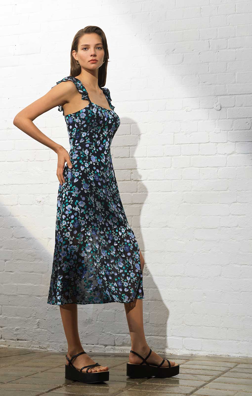 French Connection Bette Satin Burnout Dress