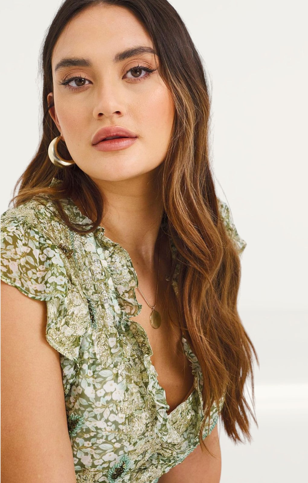 Simply Be Green & Gold Beaded Maxi