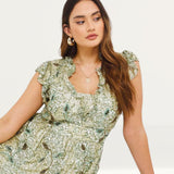 Simply Be Green & Gold Beaded Maxi