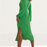 Simply Be Green Slinky Knot Front Midi Dress