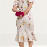 Simply Be Ivory Floral Bodycon Dress