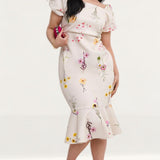 Simply Be Ivory Floral Bodycon Dress