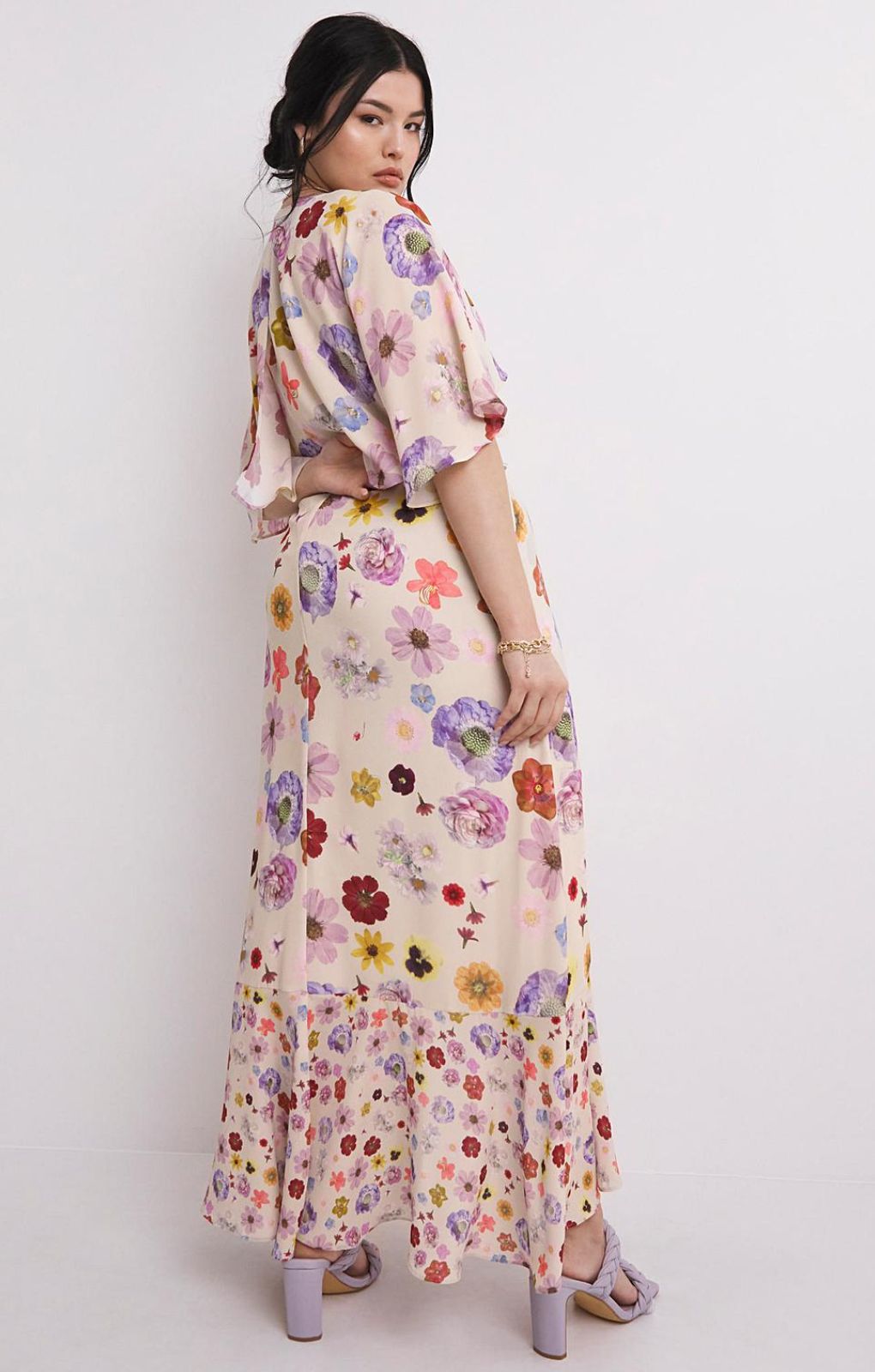 Simply Be Ivory Floral Midi Dress