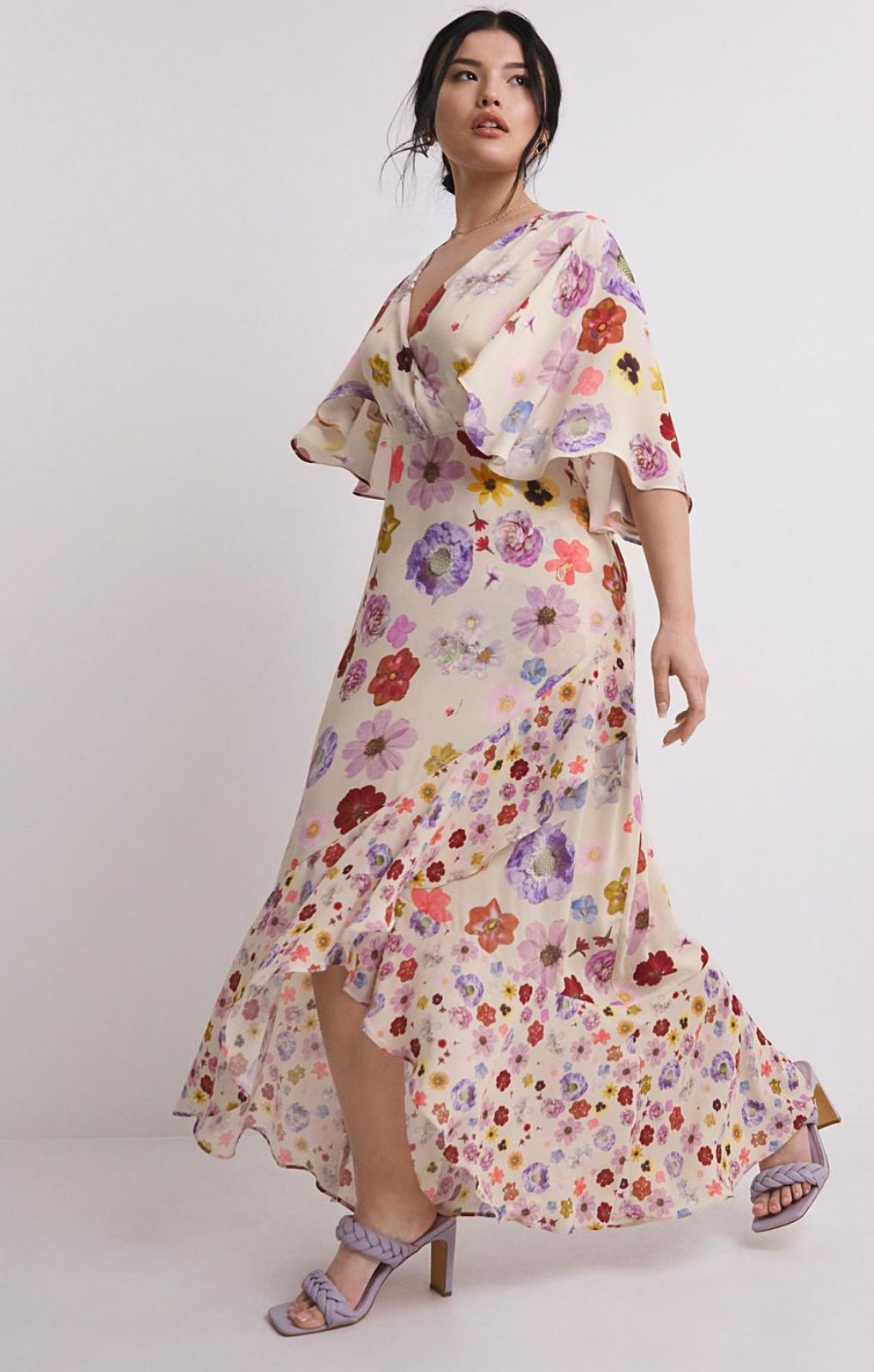 Simply Be Ivory Floral Midi Dress