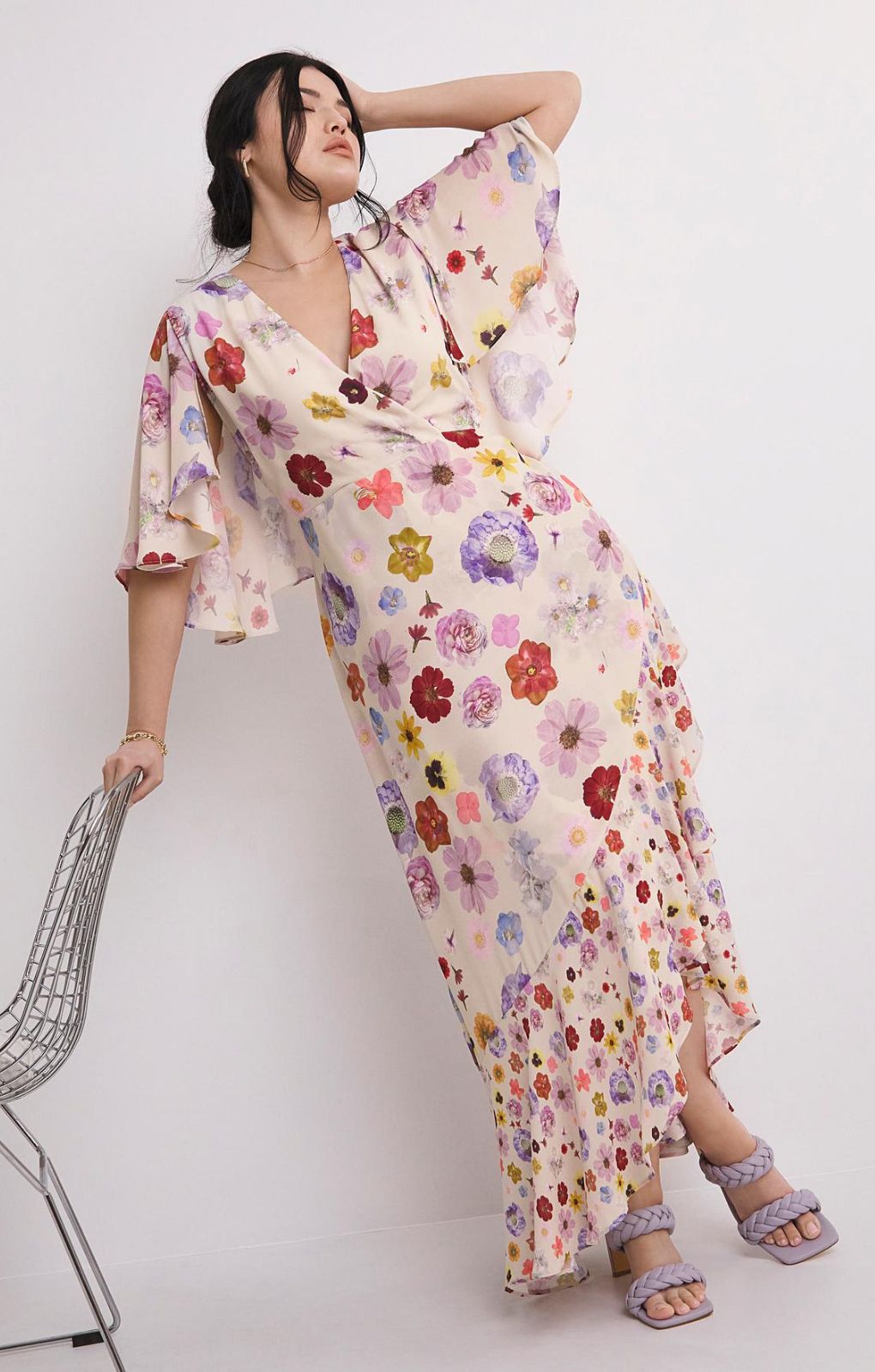 Simply Be Ivory Floral Midi Dress