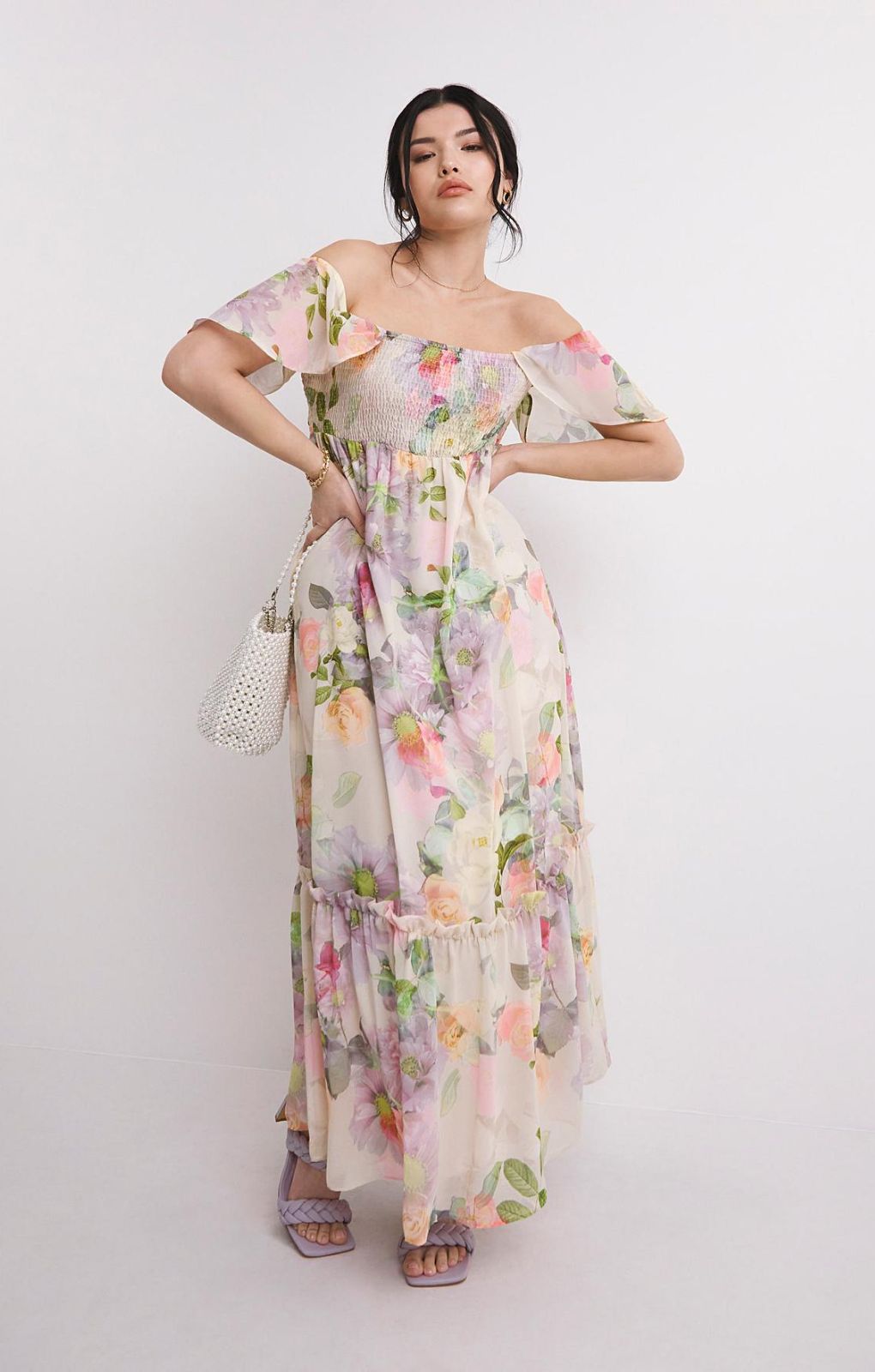 Simply Be Ivory Floral Maxi Dress