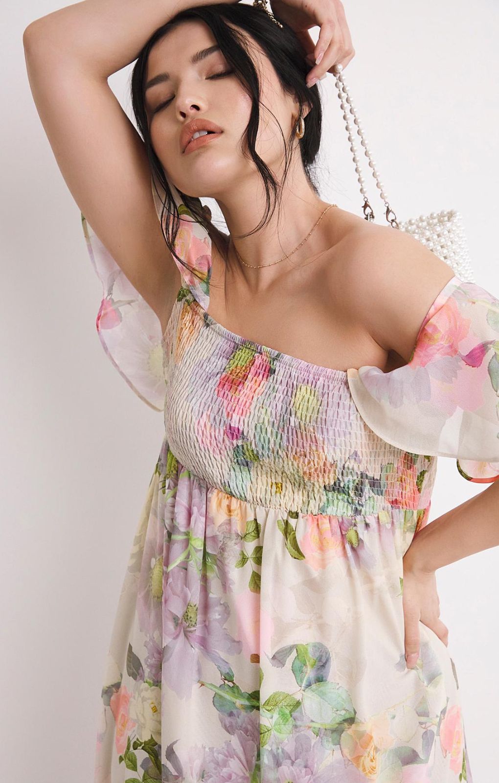 Simply Be Ivory Floral Maxi Dress