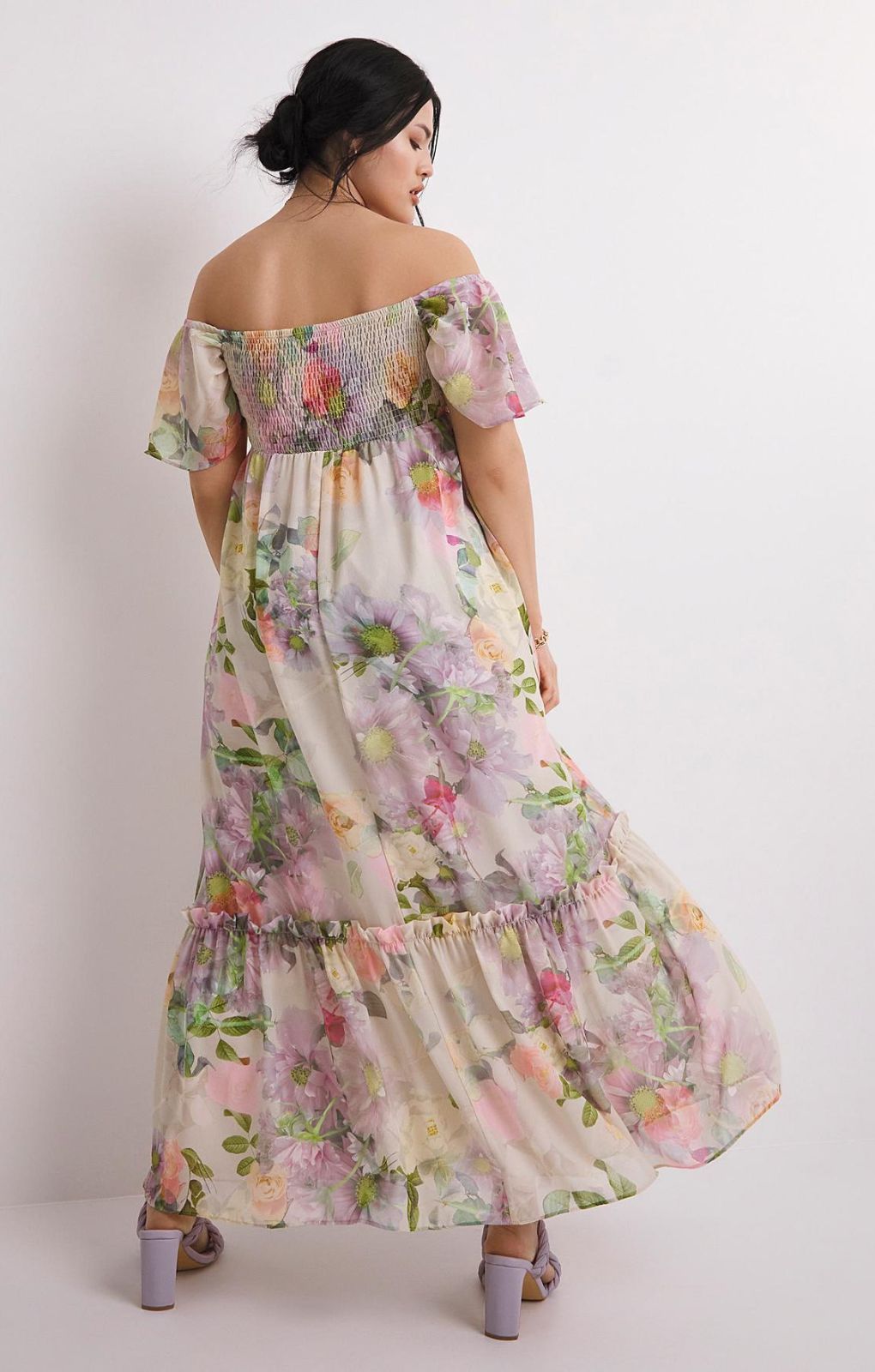 Simply Be Ivory Floral Maxi Dress