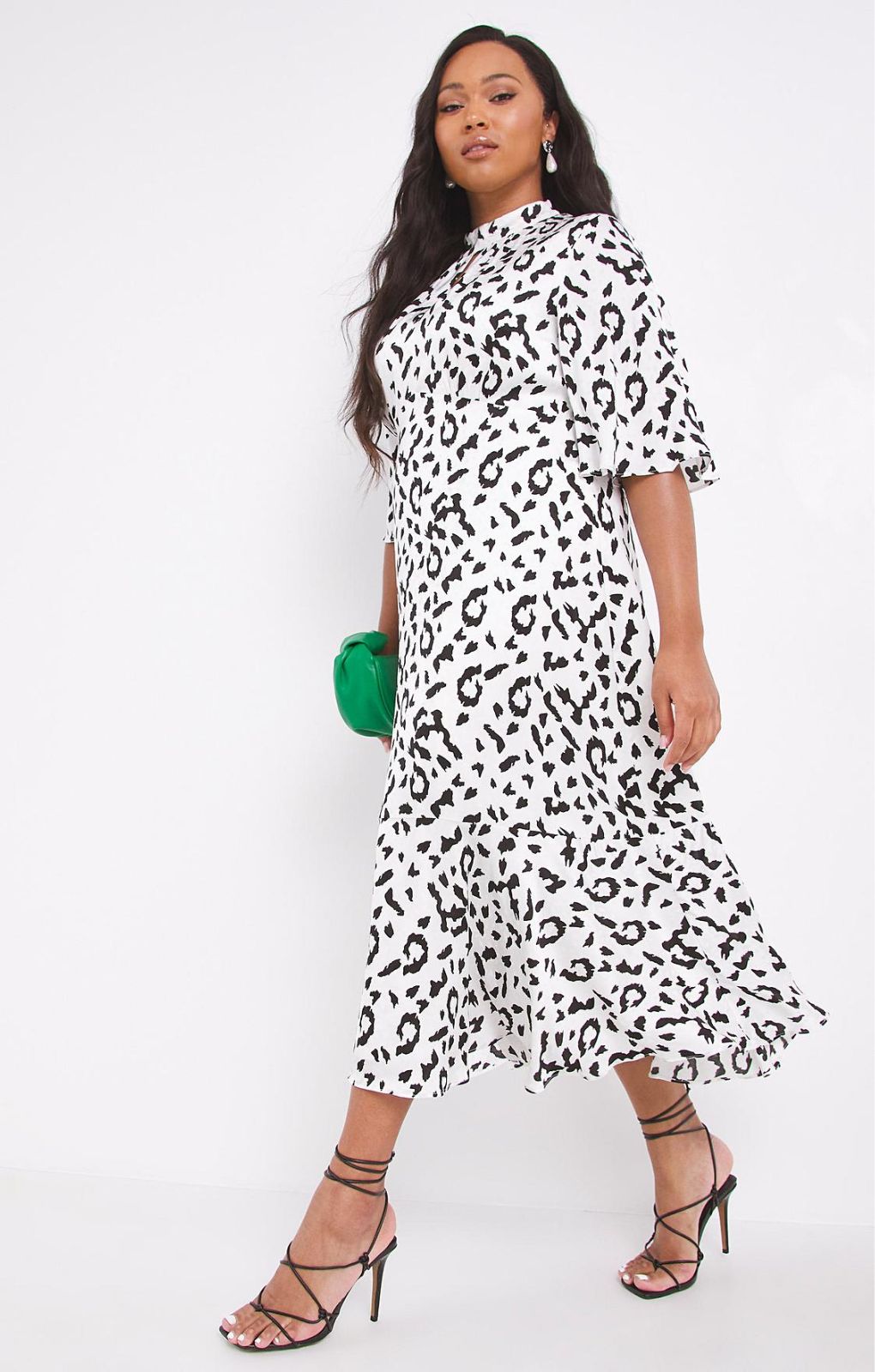 Simply Be Mono Print Jacquard Dress
