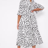 Simply Be Mono Print Jacquard Dress