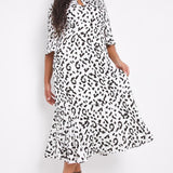 Simply Be Mono Print Jacquard Dress