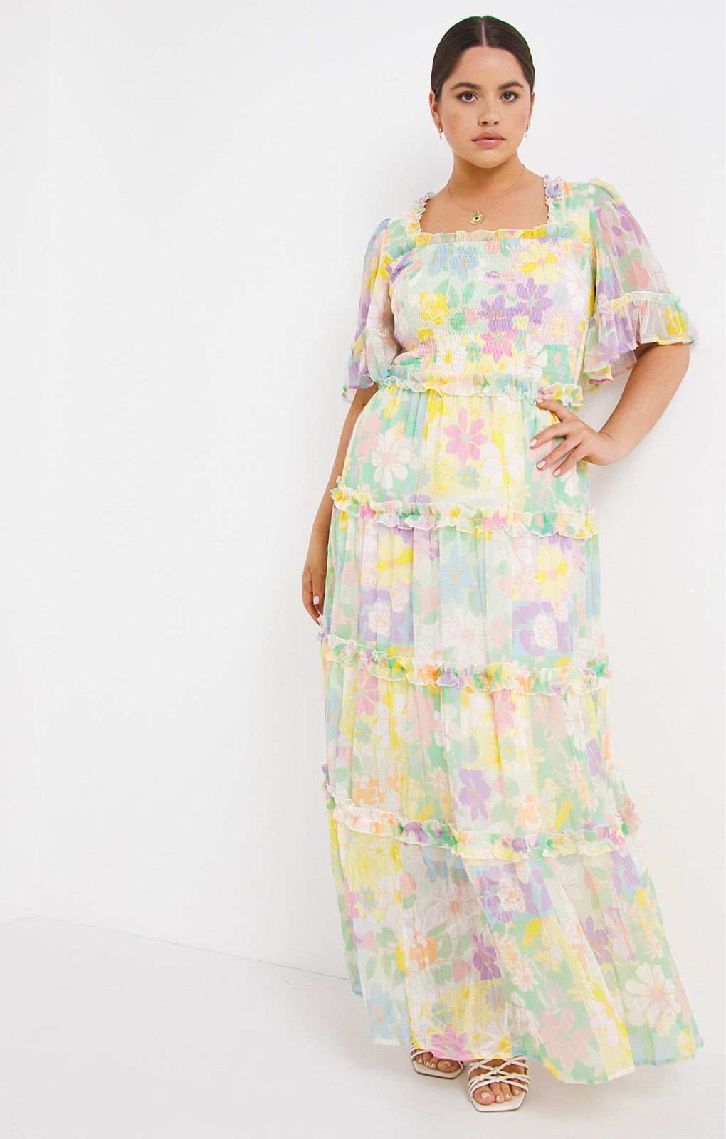 Simply Be Multi Floral Tiered Maxi Dress