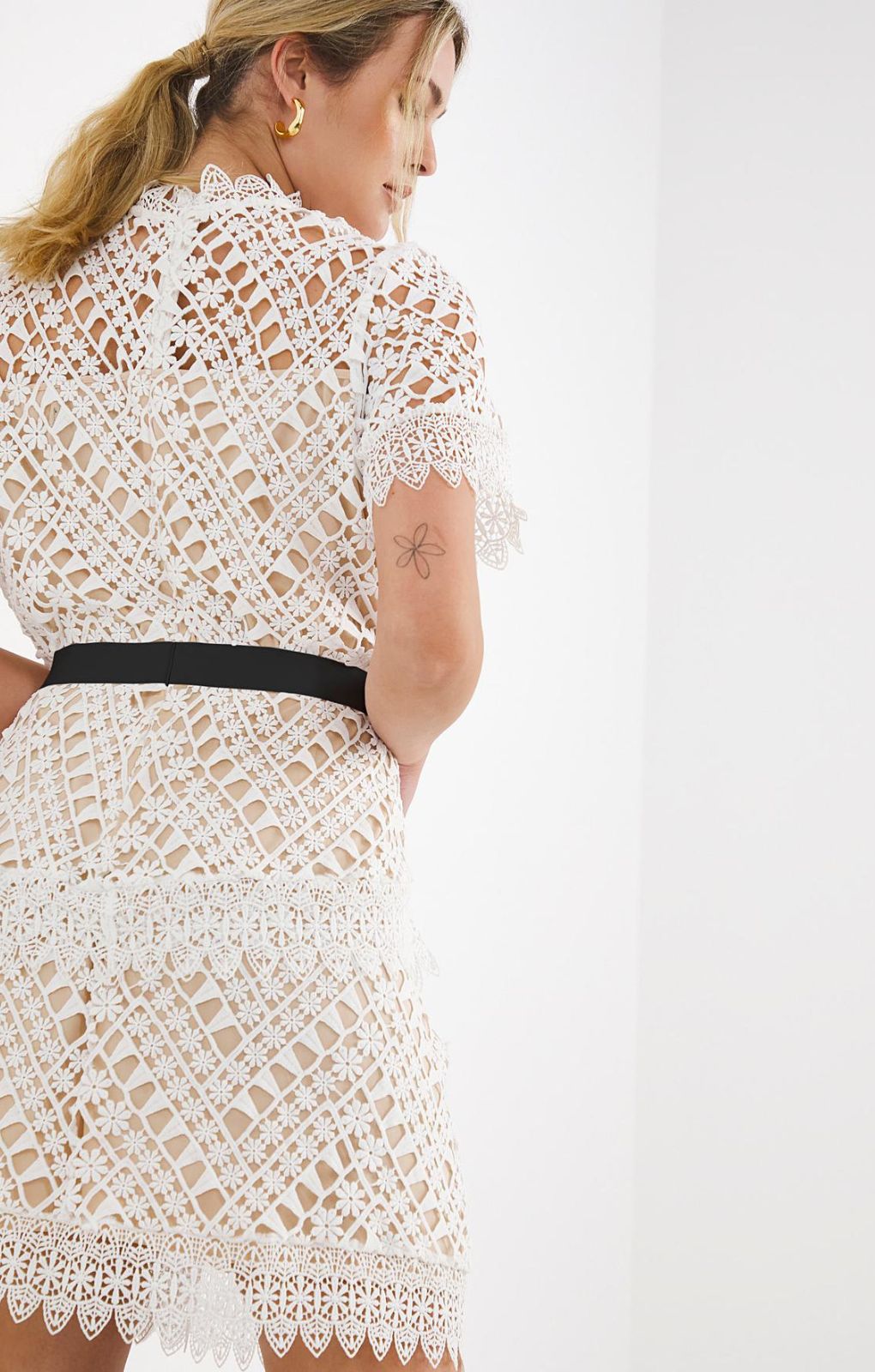 Simply Be Nude/Ivory Stretch Lace Dress