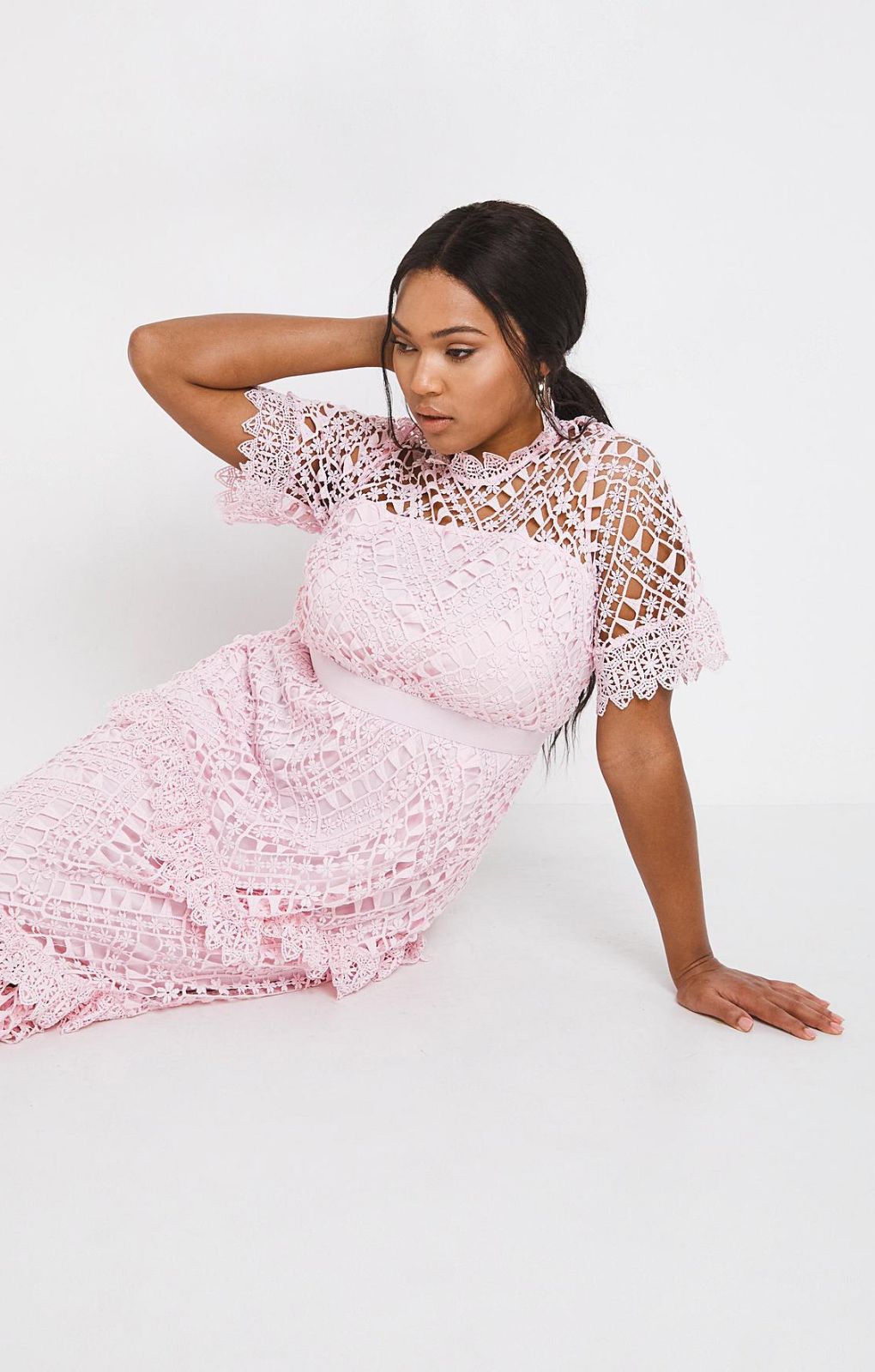 Simply Be Pink Boutique Lace Dress