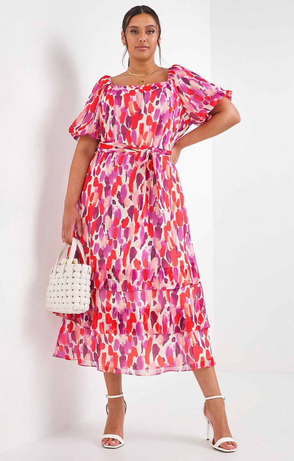Simply Be Pink Print Dress