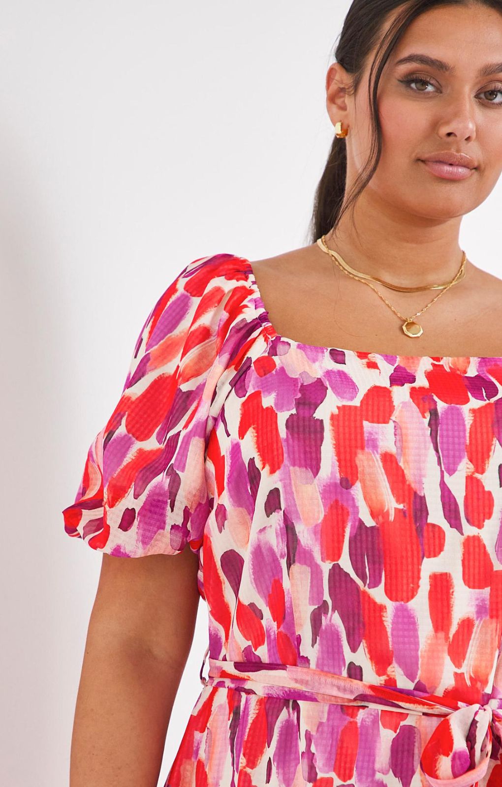 Simply Be Pink Print Dress