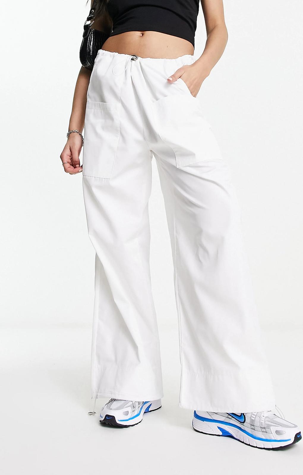 Sndys X Molly King Cargo Trousers In White – trousers by SNDYS, available to rent from Hirestreet