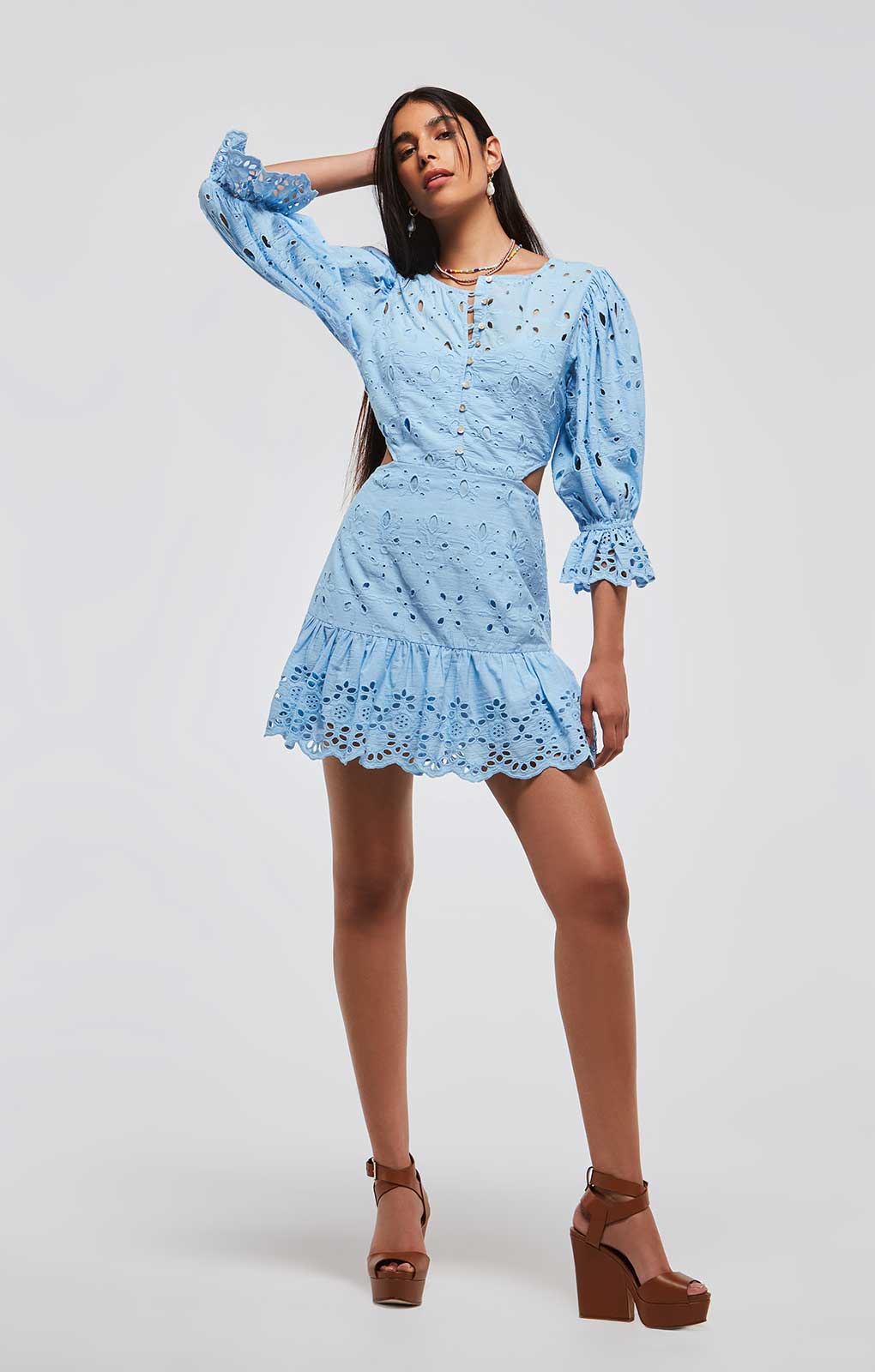 French Connection Cilla Broderie Anglaise Cut-Out Mini Dress
