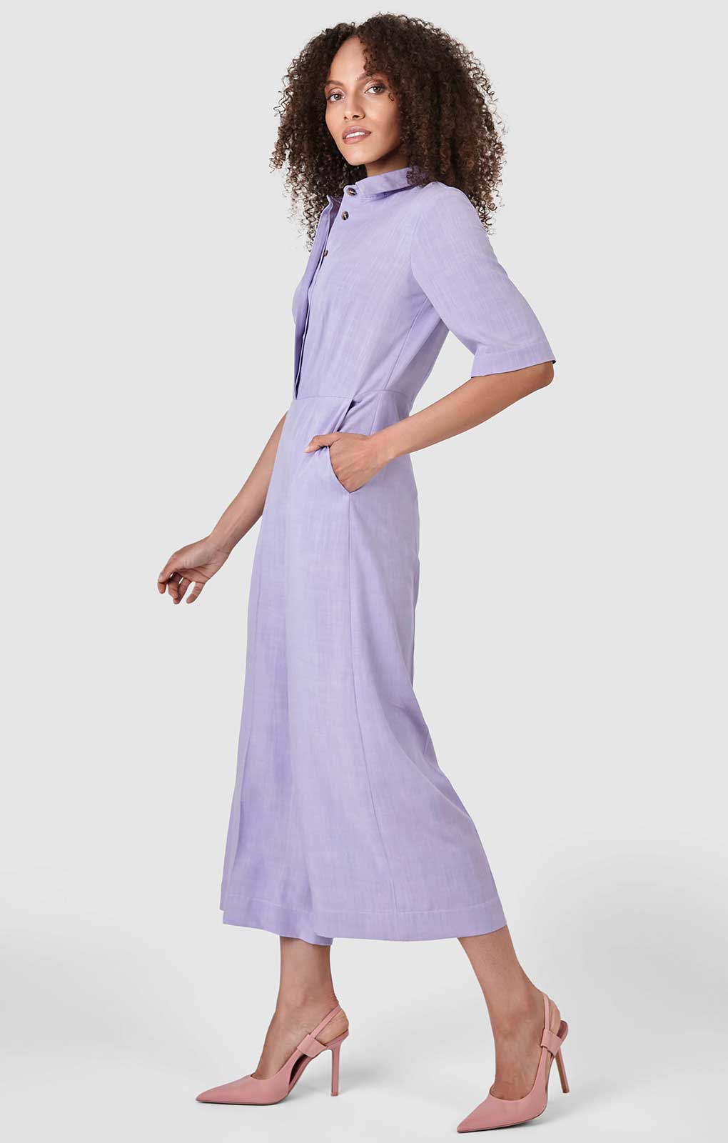 Closet London Purple Shirt Jumpsuit