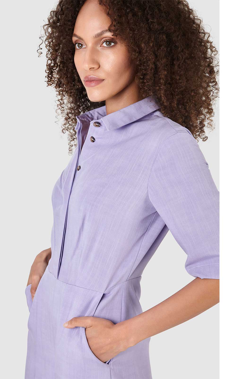 Closet London Purple Shirt Jumpsuit
