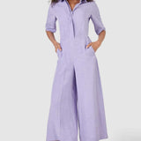 Closet London Purple Shirt Jumpsuit