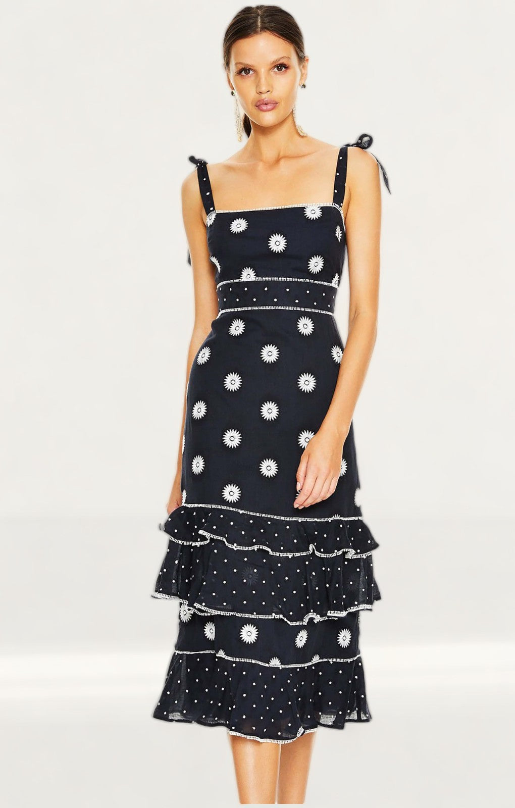 Talulah Midnight Daisy Whimsical Midi Dress