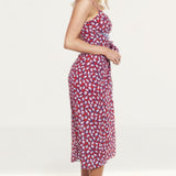 The East Order Anouk Pink Leaf Midi Dress