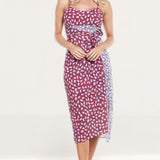The East Order Anouk Pink Leaf Midi Dress
