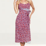 The East Order Anouk Pink Leaf Midi Dress