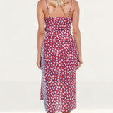 The East Order Anouk Pink Leaf Midi Dress