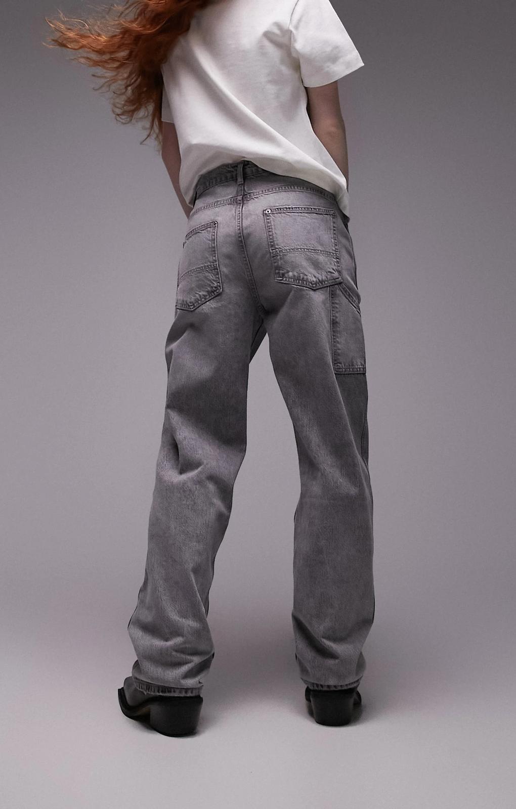 Topshop Carpenter Jean In Ice Grey – jeans by Topshop, available to rent from Hirestreet
