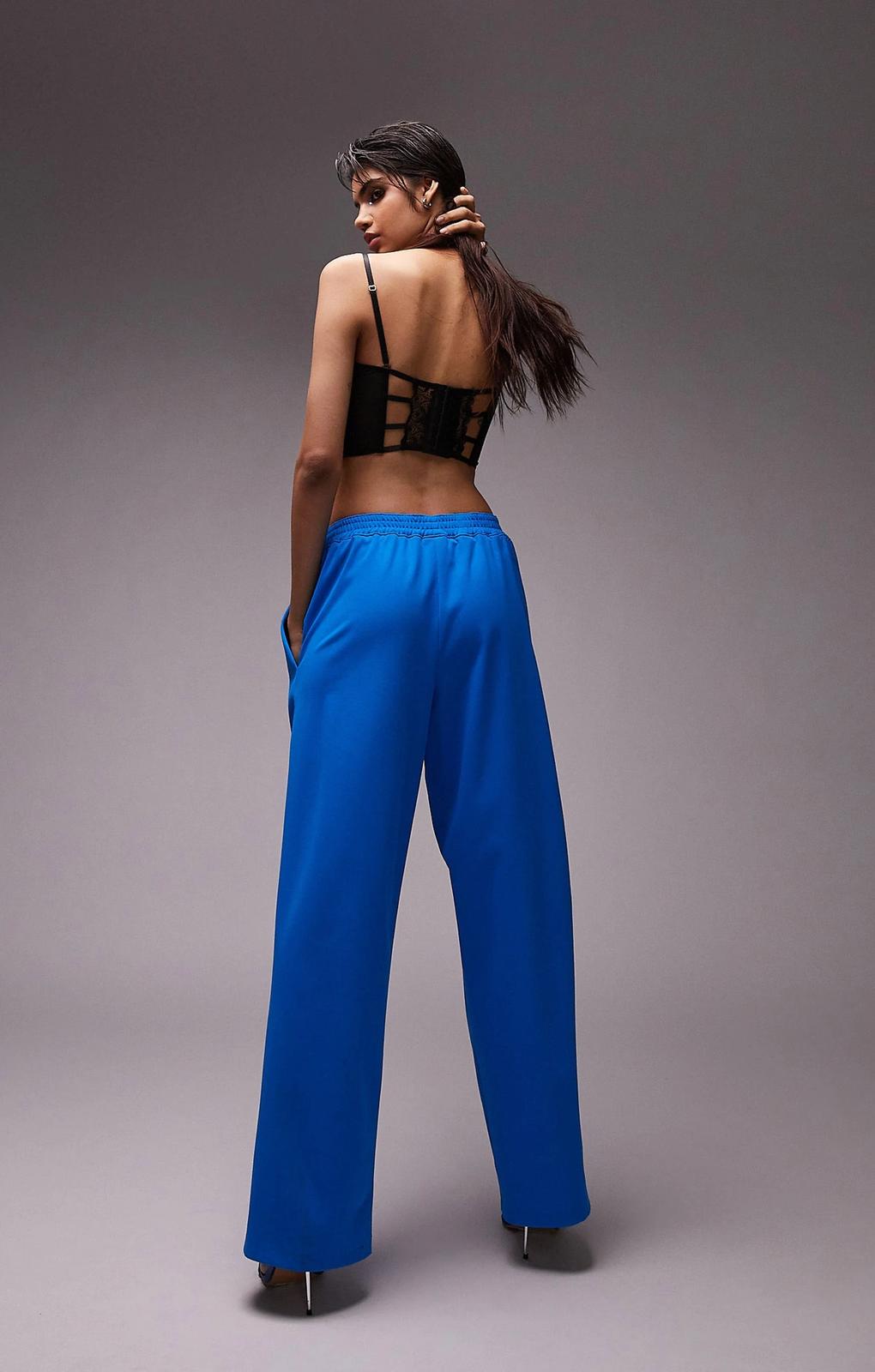 Topshop Elastic Waist Tailored Jogger In Azure Blue – trousers by Topshop, available to rent from Hirestreet