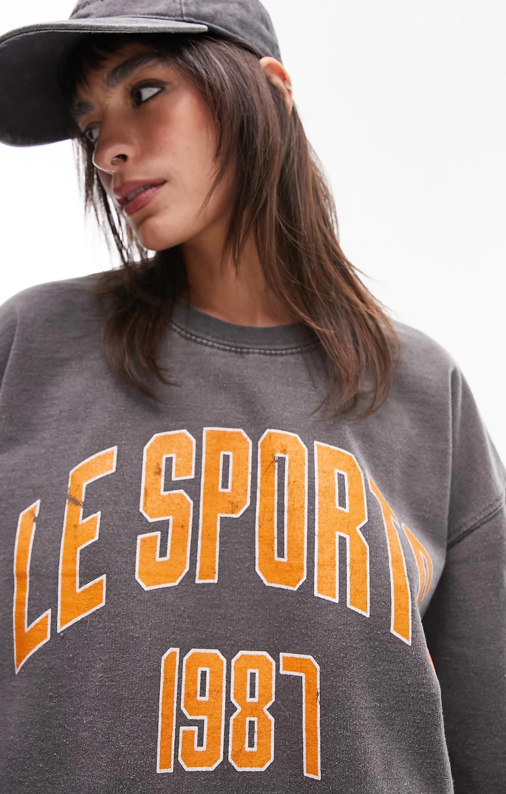 Topshop Le Sports Sweat In Washed Black – tops by Topshop, available to rent from Hirestreet