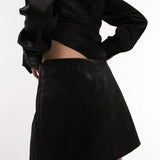 Topshop Cowboy Low Rise Micro Mini Skirt In Black – skirts by Topshop, available to rent from Hirestreet