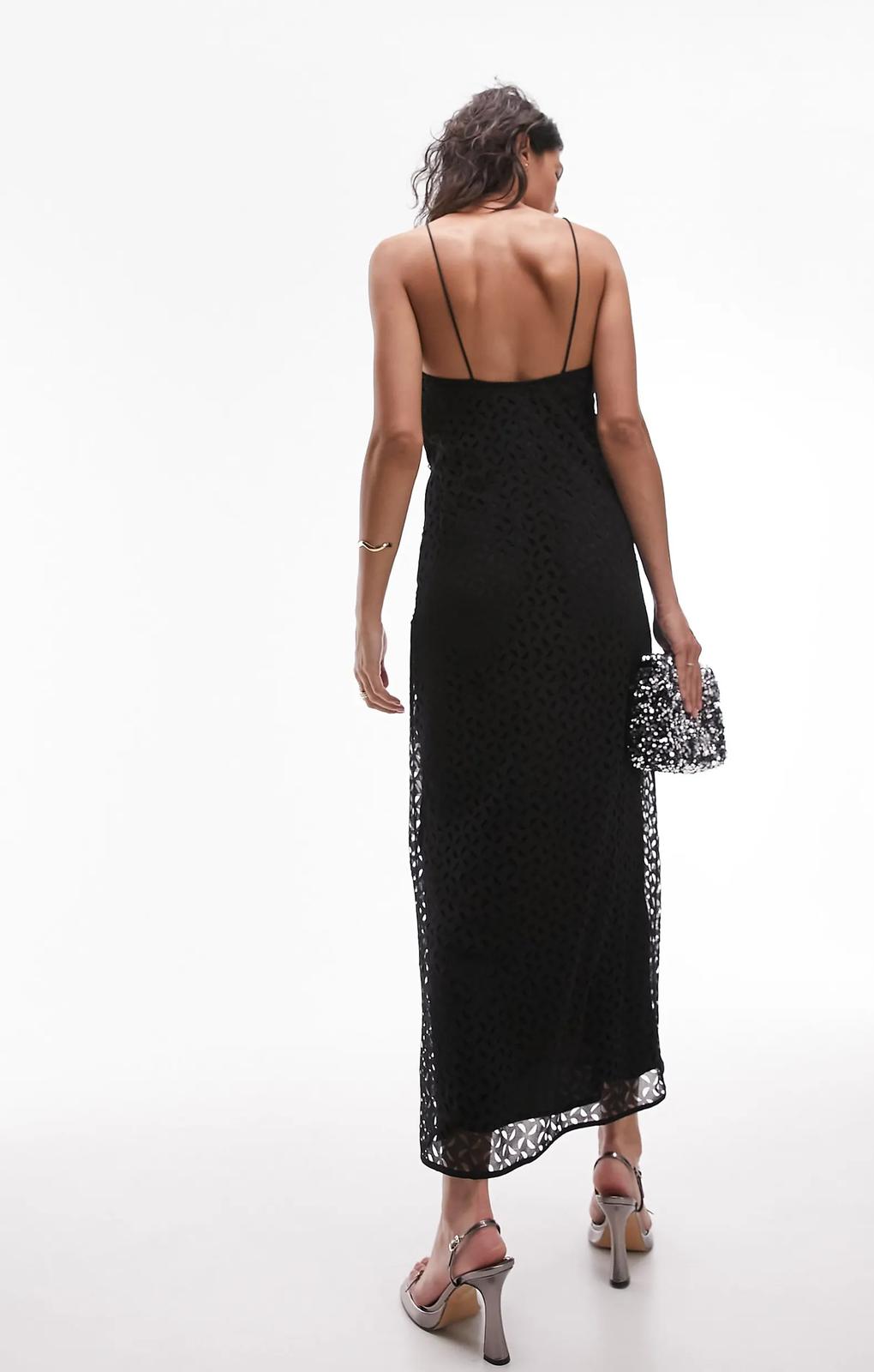 Topshop Cross Front Midi Dress In Black – dresses by Topshop, available to rent from Hirestreet
