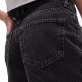 Topshop Denim A-Line Mom Short With Rips In Washed Black – shorts by Topshop, available to rent from Hirestreet